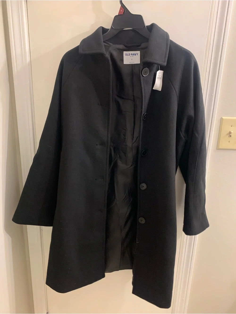 Old Navy Black Single-Breasted Pea Coat - Picture 1 of 5